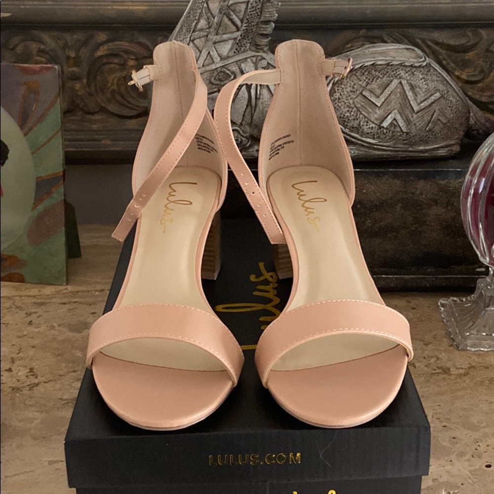 Lulus beige sandals. Never worn. NWB